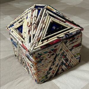 Handcrafted braided paper Box with lid